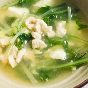 簡単で美味しい！豆腐と水菜のスープ